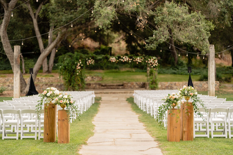 Ceremony site at a wedding venue in San Diego.