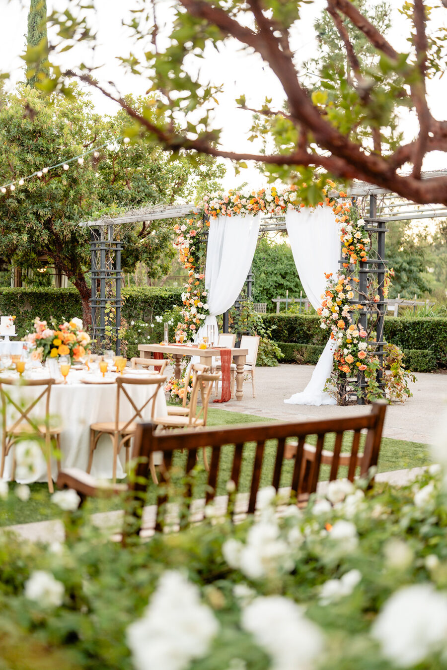 Reception and sweetheart table at Aragon lawn.