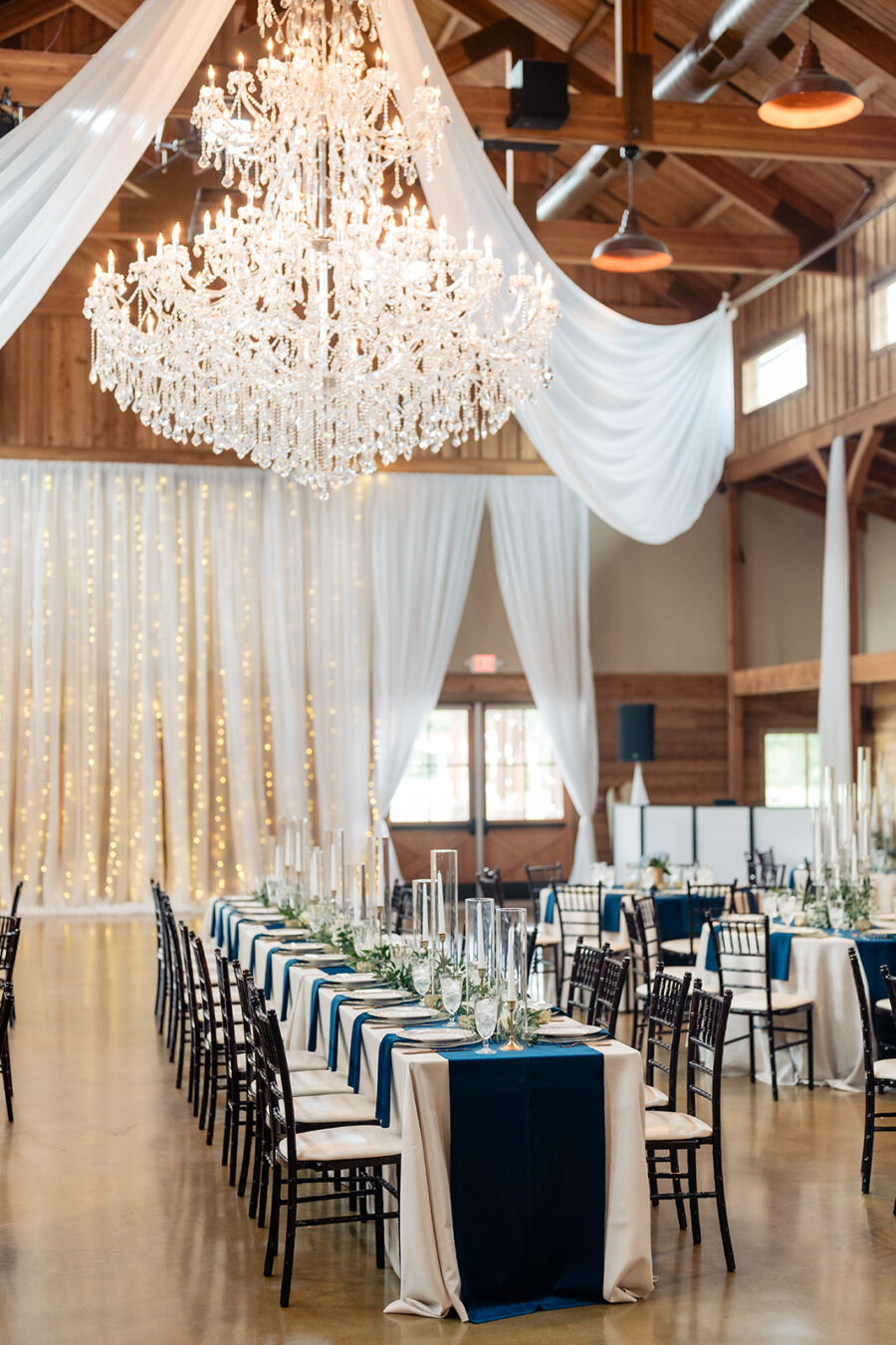 details of wedding reception at sycamore farms