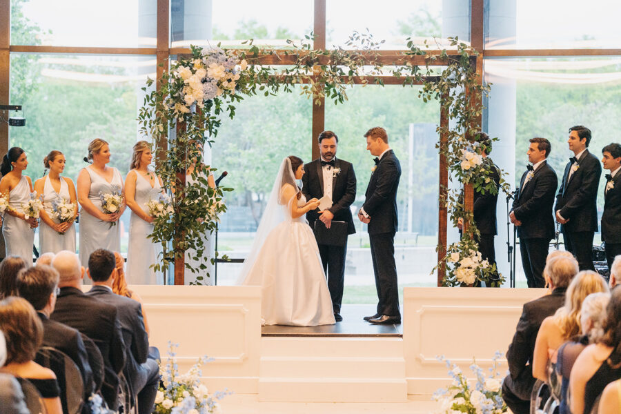 Bride and Groom at their wedding at the TN State Museum