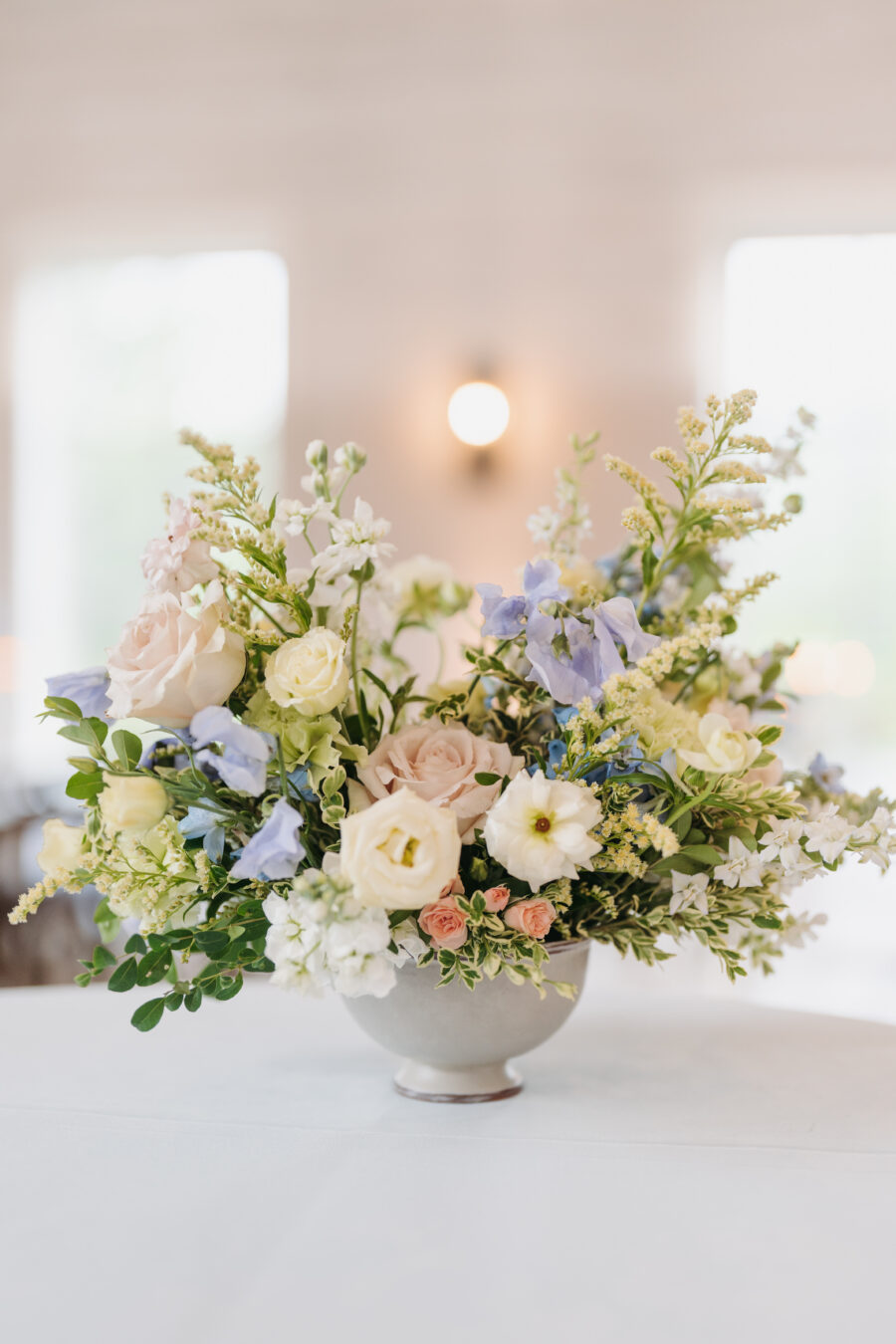 A beautiful floral arrangement for a wedding at The Venue at Birchwood